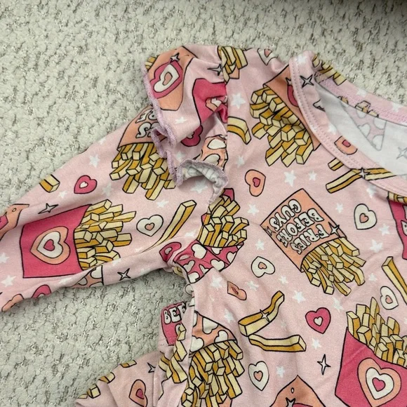 Bamboo Kids Pajama Set with Fun Food Print - Picture 3 of 4
